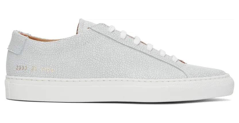 Common Projects Grey Cracked Achilles Sneakers (ARTICLE 2333)