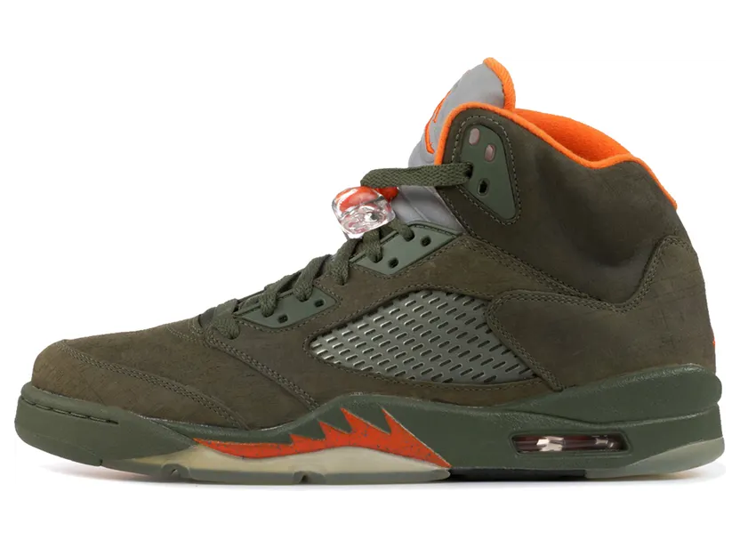 Air Jordan 5 Retro LS ‘Olive’ Army Olive/Solar Orange-Black (314259-381)