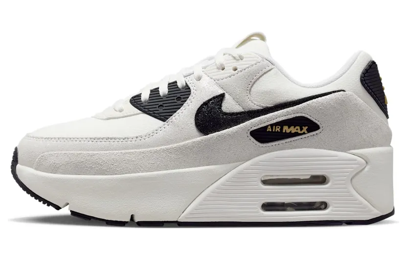 Nike Air Max 90 LV8 White Metallic Gold Black (HQ3497-100)