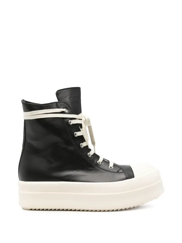 Rick Owens High-Top-Sneakers mit Plateau – Schwarz (RU02F4859LCO)
