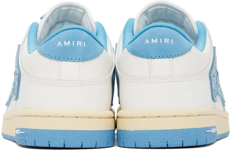 AMIRI White & Blue Bandana Skel Sneakers (PF22MFS006-123)