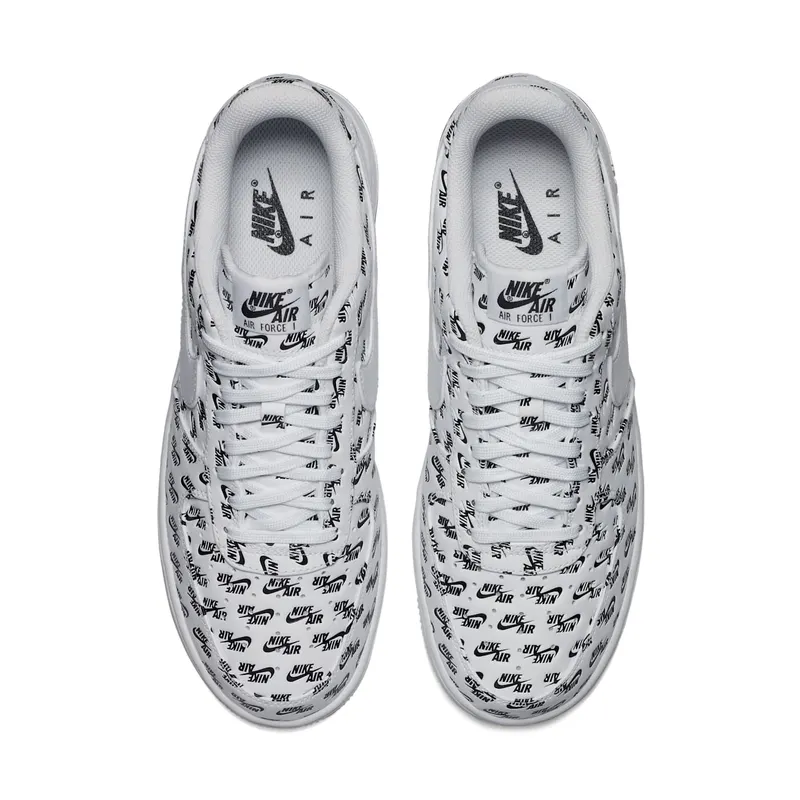 Nike Air Force 1 Low All Over Logo White White/White-Black (AH8462-100)