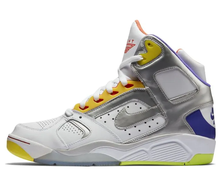Nike Air Flight Lite High White/Metallic Silver-Hyper Grape