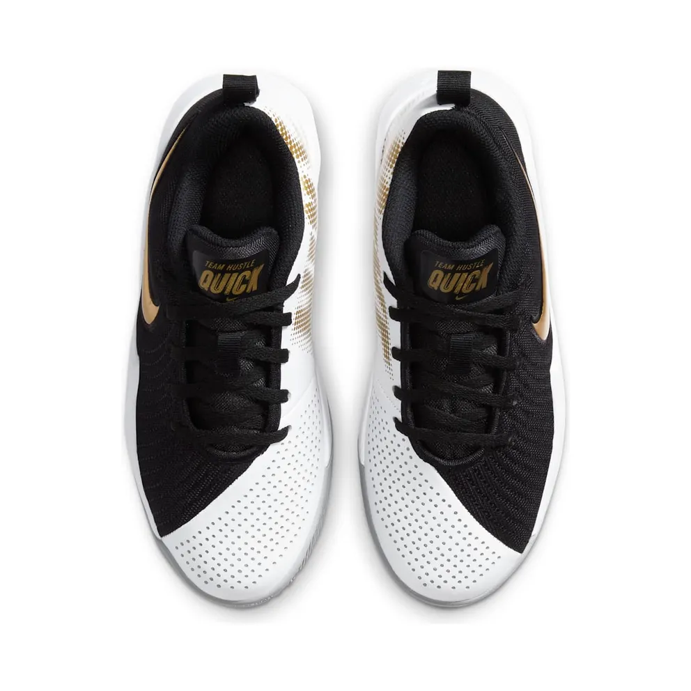 Nike Team Hustle Quick 2 Black Metallic Gold (GS) Black/Light Smoke Grey/White (AT5298-010)