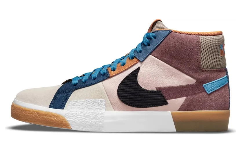 Nike SB Blazer Mid Mosaic Pack Brown “Dark Wine / Pink Oxford / Cashmere / Black” (DA8854-600)