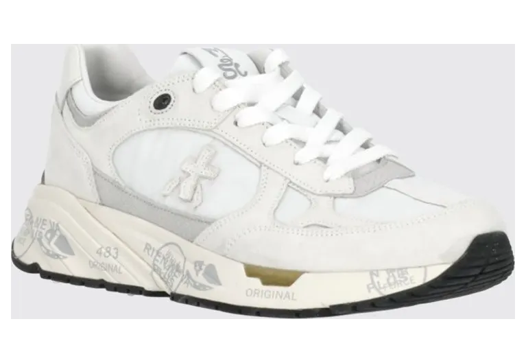 Premiata Mased Suede and Nylon Sneakers White (MASED7823)