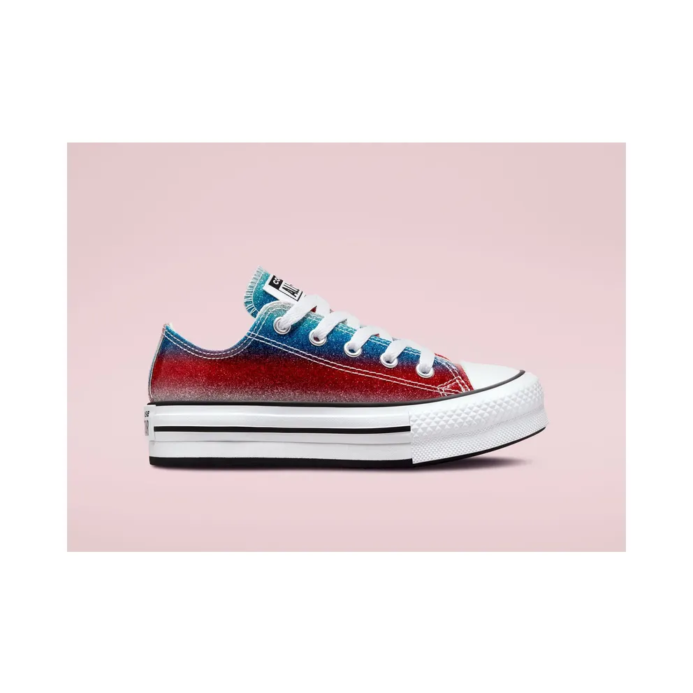 Converse Chuck Taylor All Star EVA Lift Platform Glitter Drip Baltic Blue/Weiß/Soft Red (A00445C)
