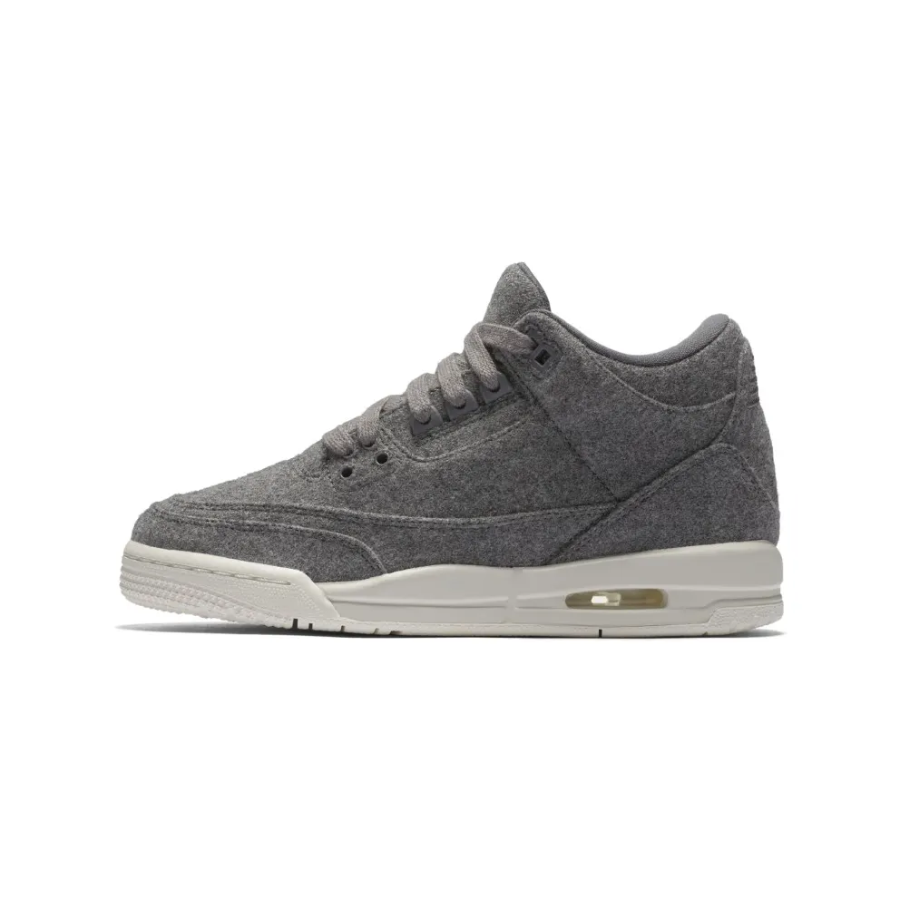 Jordan 3 Retro Wool (GS) Dark Grey/Dark Grey-Sail (861427-004)