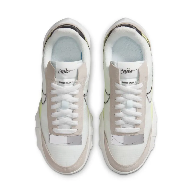 Nike Waffle Racer 2X Summit White (W) Summit White/Volt/Chrome (DC4467-100)