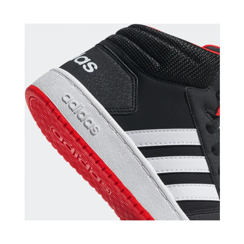 adidas Hoops 2.0 Mid Core Black / Cloud White / Hi-Res Red (B75743)