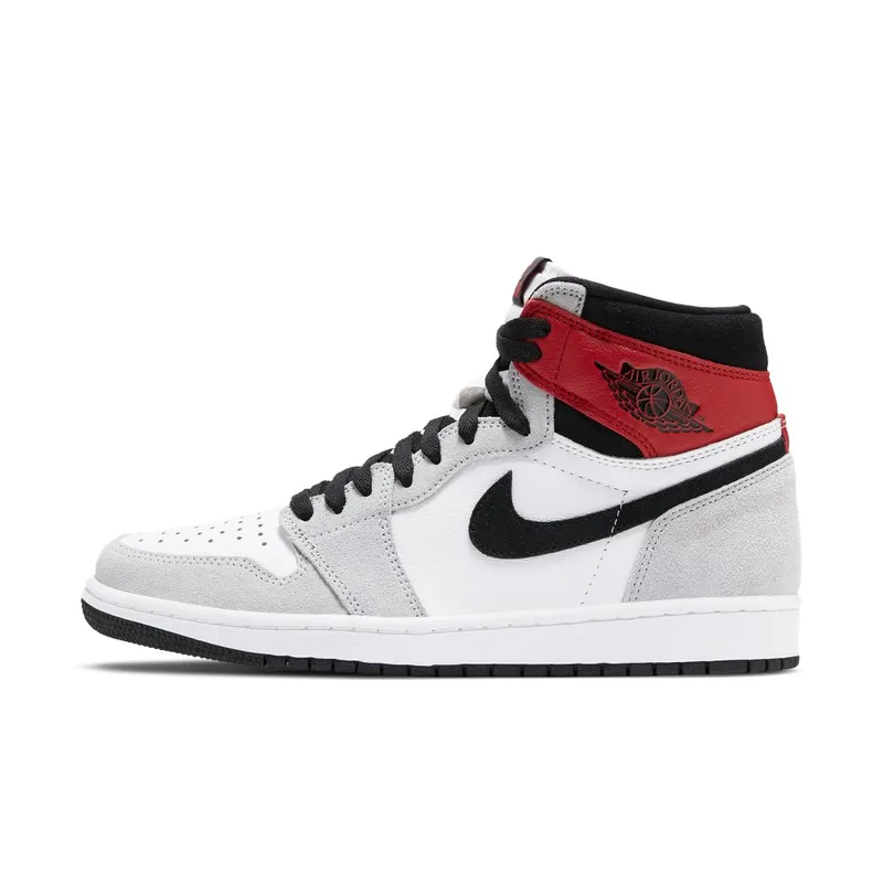 Jordan  1 Retro High Light Smoke Grey White/Black-Light Smoke Grey-Varsity Red (555088-126)