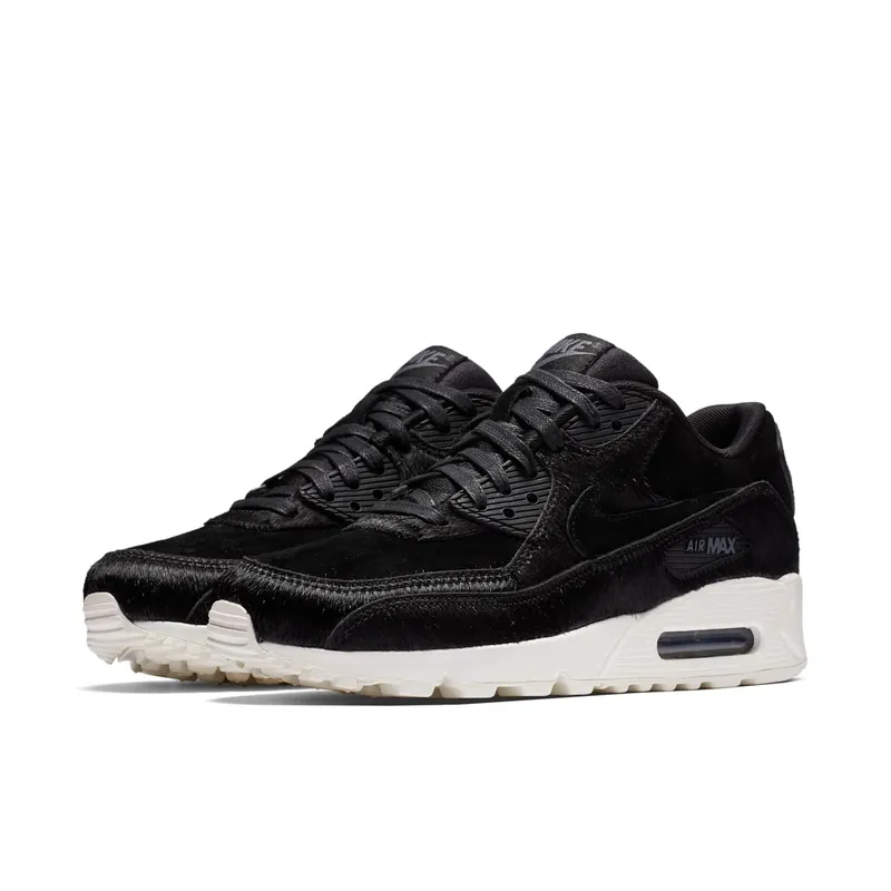 Nike Air Max 90 LX Black Pony Hair (W) Black/Black-Dark Grey-Sail (898512-006)