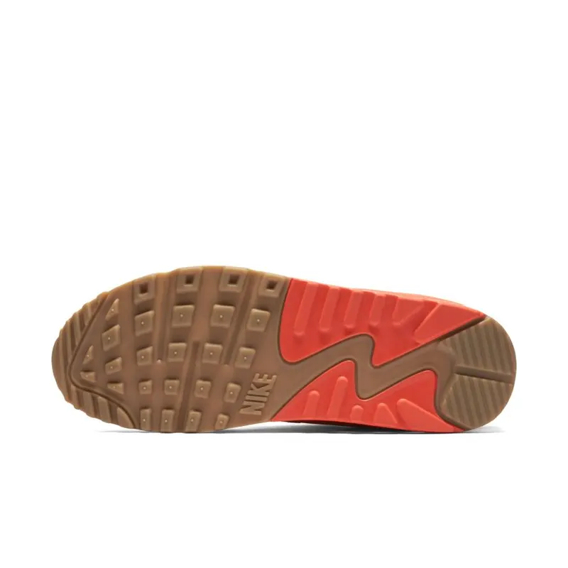 Nike Air Max 90 Essential Summit White Light Brown-Bright Crimson (W) Summit White/Light Brown-Bright Crimson (616730-113)