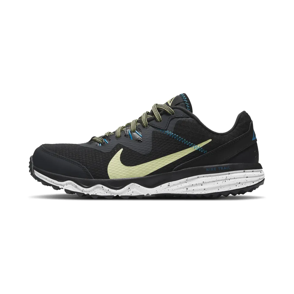 Nike Juniper Trail “Off-Noir / Black / Laser Blue / Limelight” (CW3809-004)