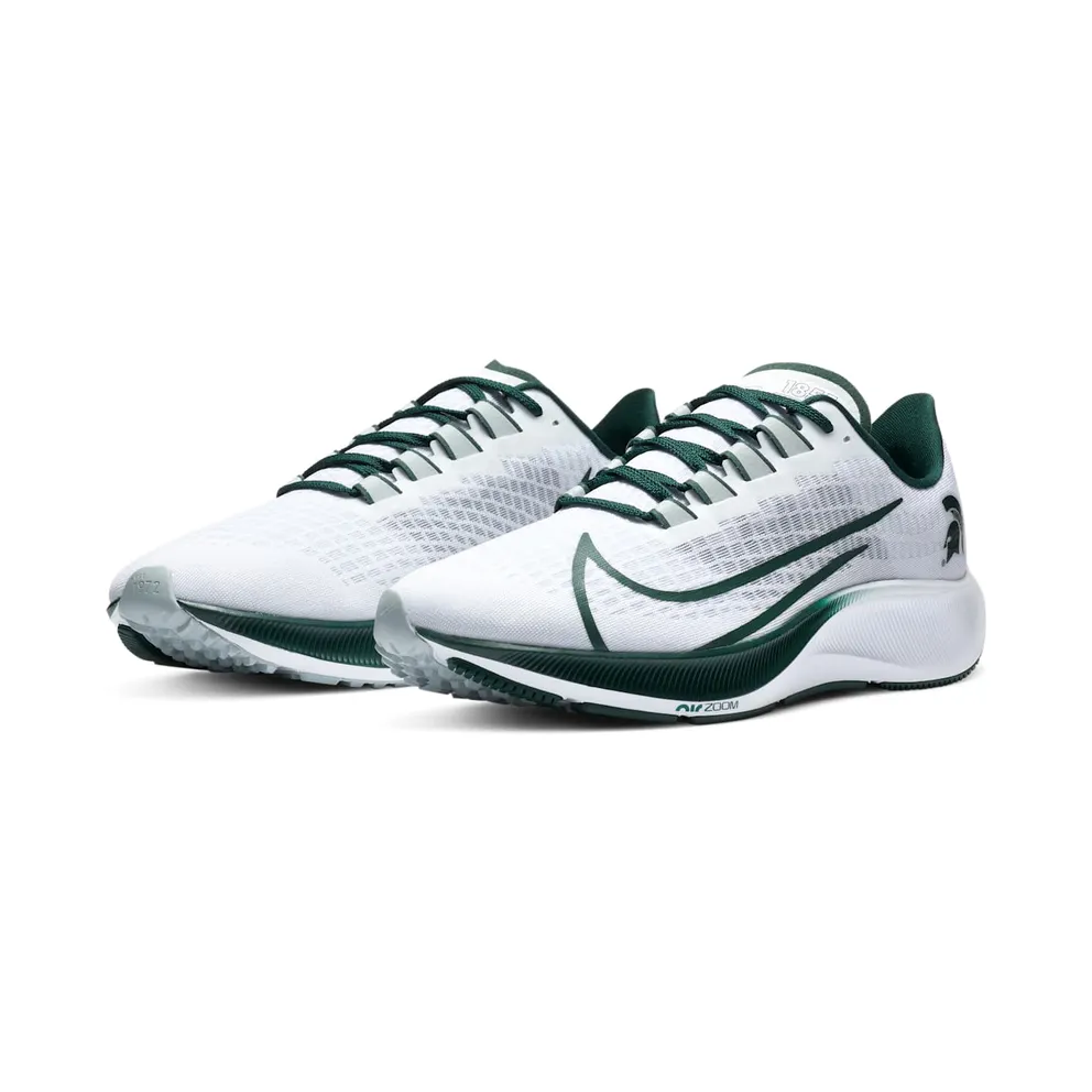 Nike Air Zoom Pegasus 37 Michigan State White/Pure Platinum-Pro Green-Silver Wing (CZ5391-100)