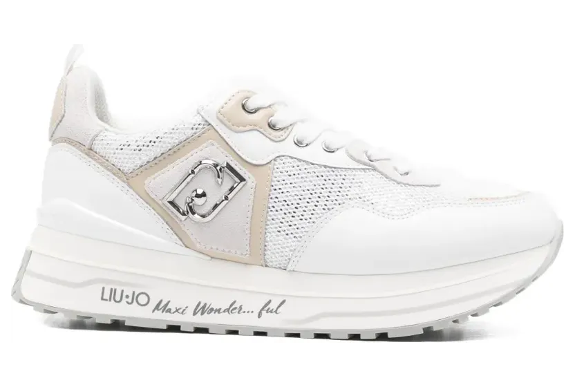 LIU JO Sneakers met plateauzool, mesh en pailletten – Wit (BA6009PX077)
