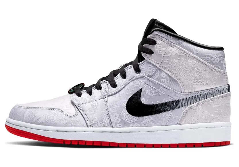 Air Jordan 1 Mid SE FRLS GC Fearless – CLOT “White / Black / University Red” (CU2804-100)