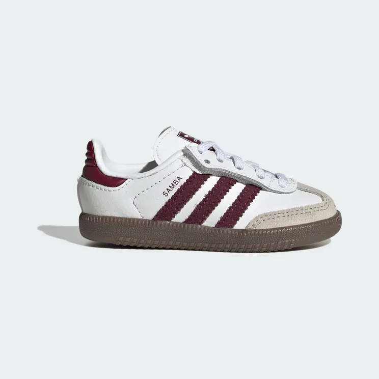 adidas Samba OG Comfort Closure Elastic Lace “Cloud White / Maroon / Gum” (KZ8680)
