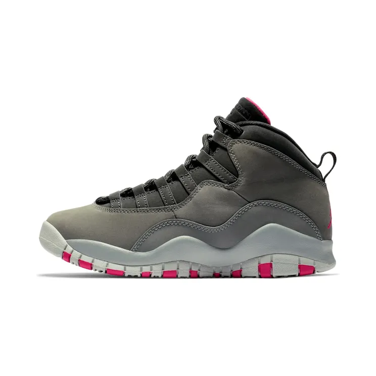 Air Jordan 10 Retro GS “Dark Smoke Grey / Black / Iron Grey / Rush Pink” (487211-006)