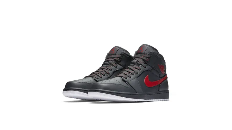 Jordan 1 Retro Mid Anthracite Gym Red Anthracite/Gym Red-White (554724-045)