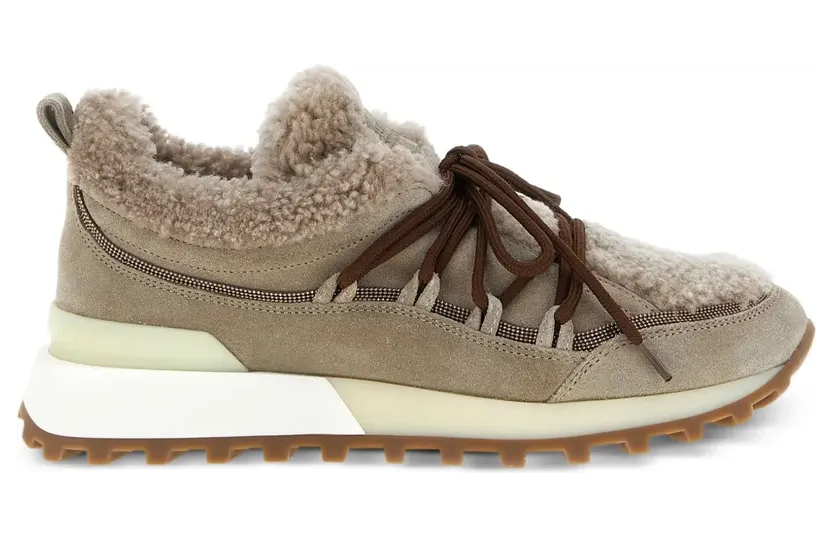 Brunello Cucinelli Monile sneakers gevoerd met bont – Beige (MZSFG3098C5859)