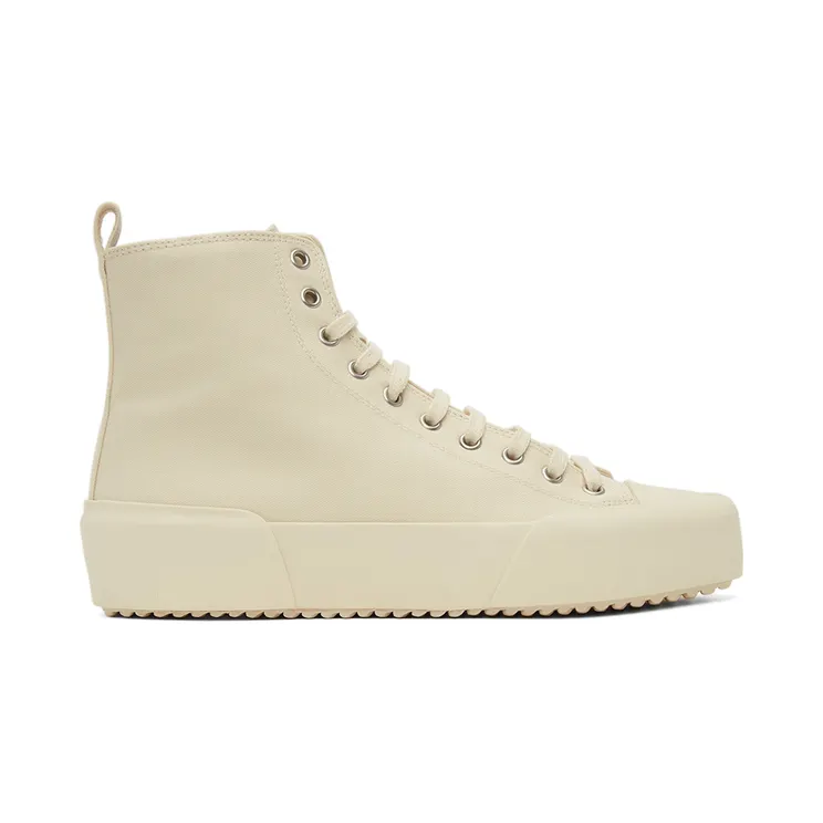 Jil Sander Off-White Canvas High-Top Sneakers (JI35546B-12340)