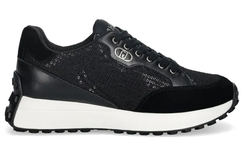 Liu JO Mesh-Sneakers mit Pailletten “Black” (BA6041PX06422222)