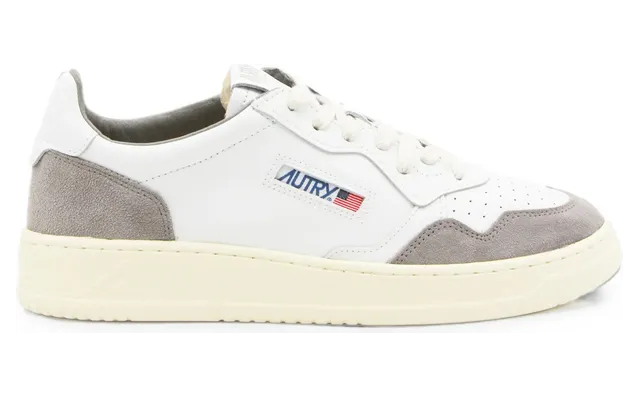 Autry Medalist Suede-panelled Perforated “White/Grey” (AULM FT15)
