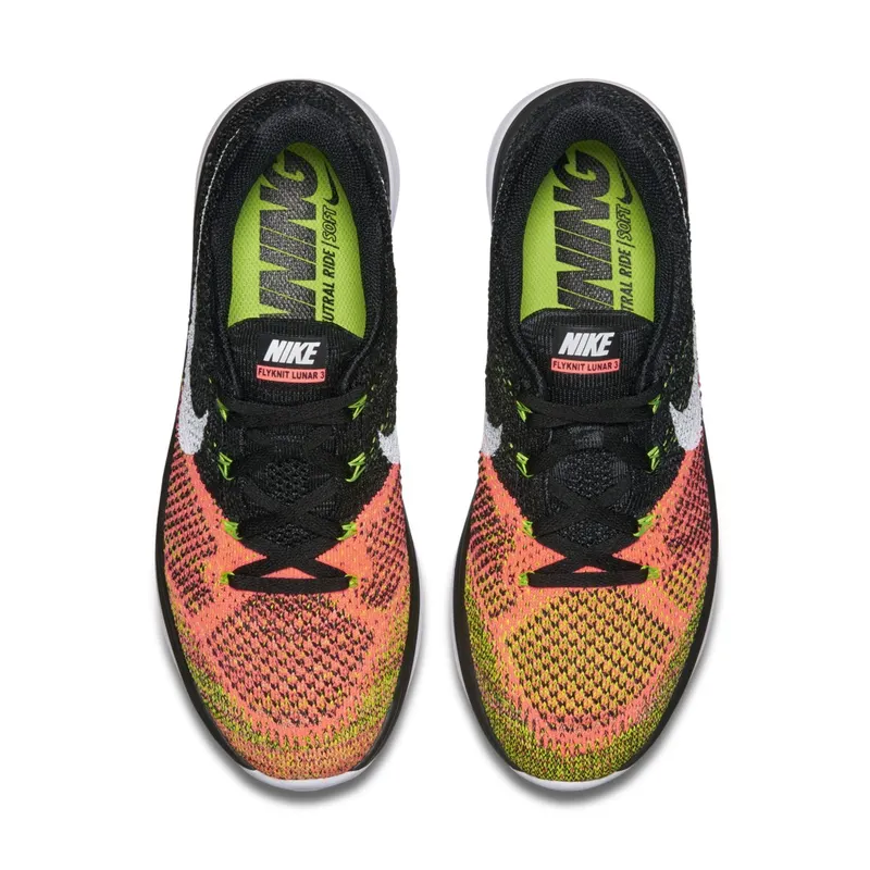 Nike Flyknit Lunar3 Orange Toe Black/White-Hot Lava-Volt (698181-007)