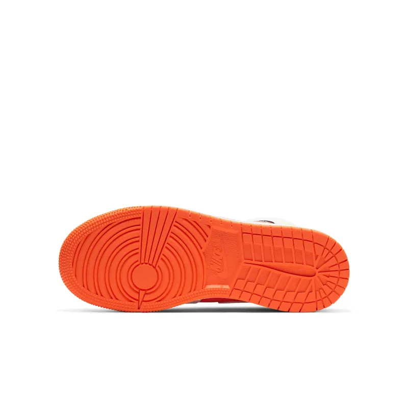 Jordan 1 Mid Composition Notebook (GS) Orange/Volt-Black-White (554725-870)