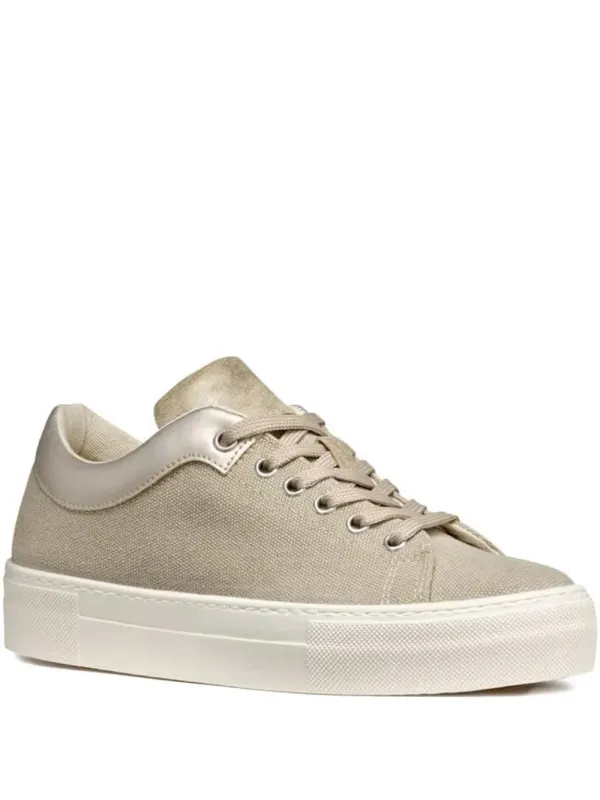 Geox Claudin A with metallic vlak and plateauzool – Beige (D35VWA01054)