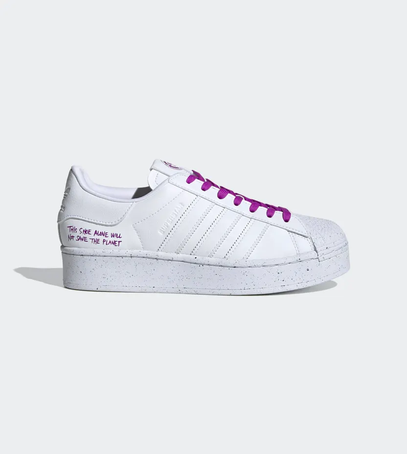 Adidas Superstar Bold ‘Clean Classics Collection – White Shock Purple’ Cloud White/Cloud White/Shock Purple (FY0129)