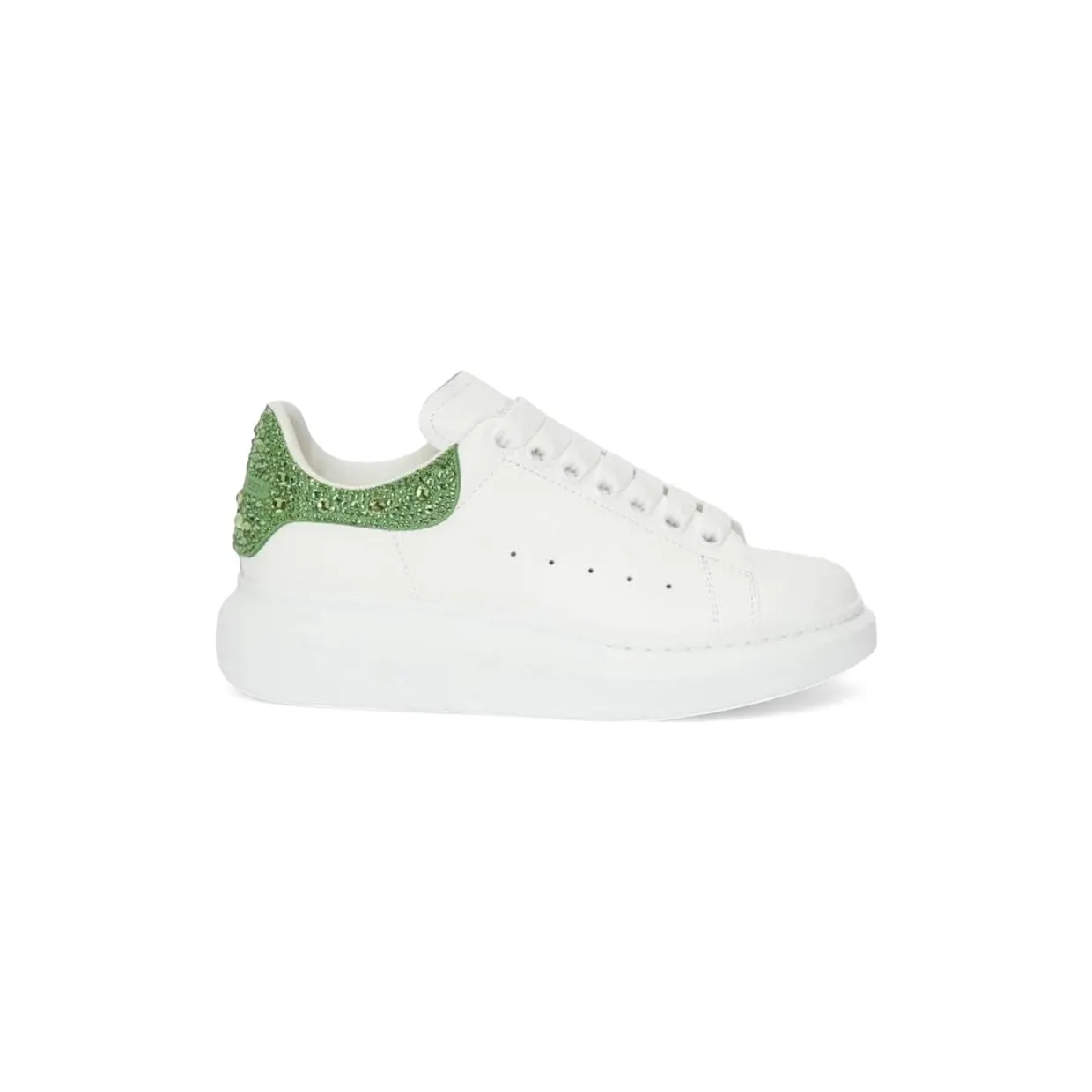 Alexander McQueen Oversized White Acid Green Crystal (718243 WIA4Z 8964)