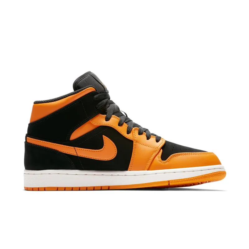 Jordan 1 Mid Black Orange Peel Black/Orange Peel-Sail (554724-081)