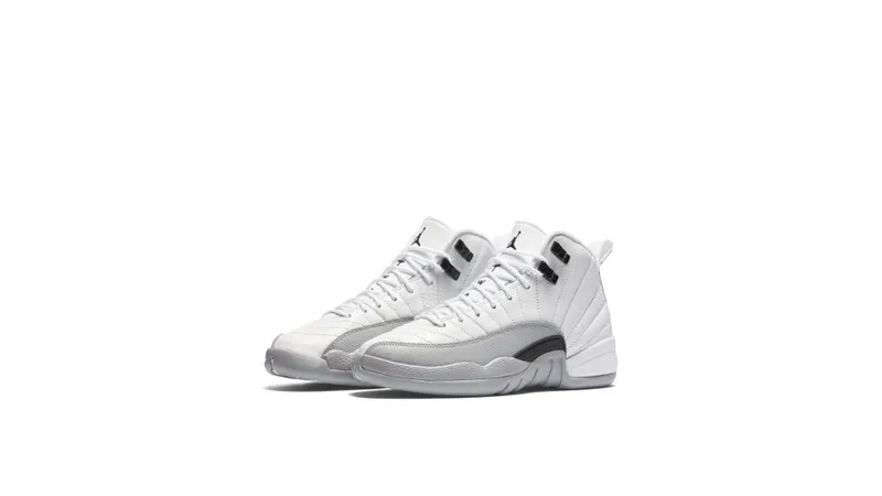 Jordan 12 Retro Barons (GS) White/Black-Wolf Grey (510815-108)