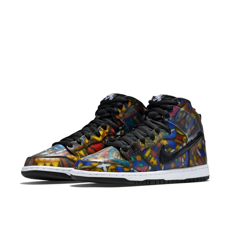 Nike Dunk SB High Cncpts “Stained Glass” Gym Red/Black-White (313171-606)