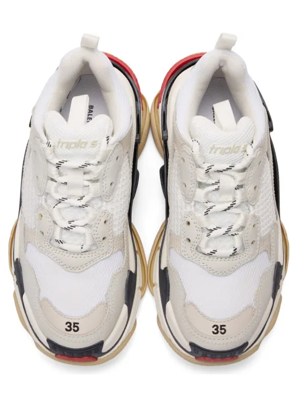 Balenciaga White and Grey Triple S Sneakers (524037-W09E1) (4)