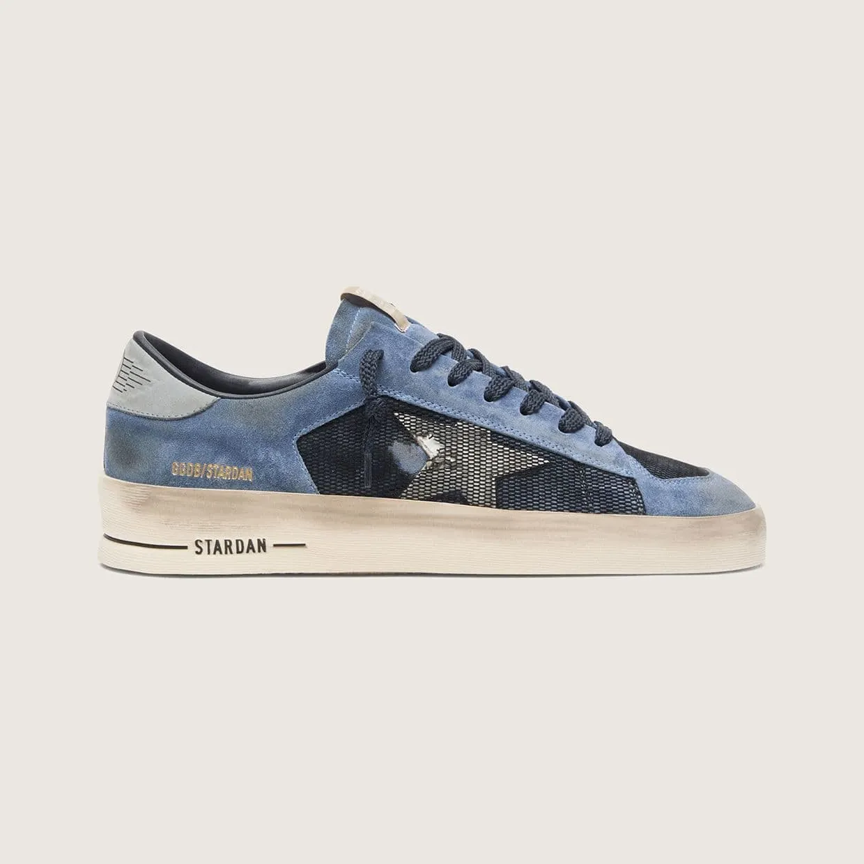 Golden Goose Men’S Stardan In Blue Suede With White Star (GMF00370.F008517.51117)
