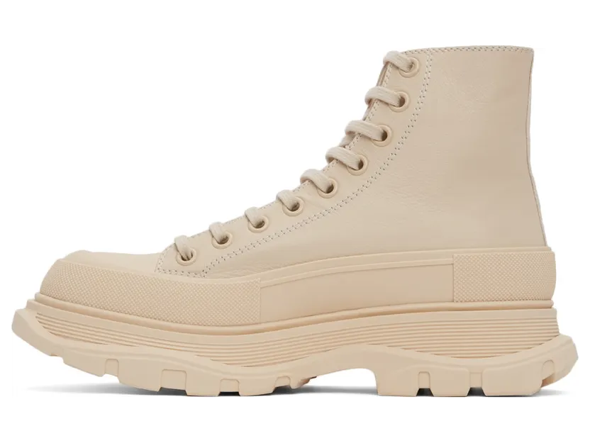 Alexander McQueen Beige Tread Slick High Sneakers (627206WIAG65593) (3)
