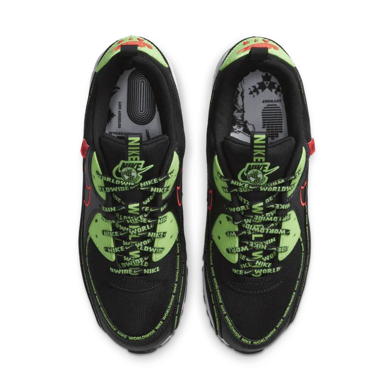 Nike Air Max 90 Worldwide Pack Black Black/Green-Red-White (CK6474-001)