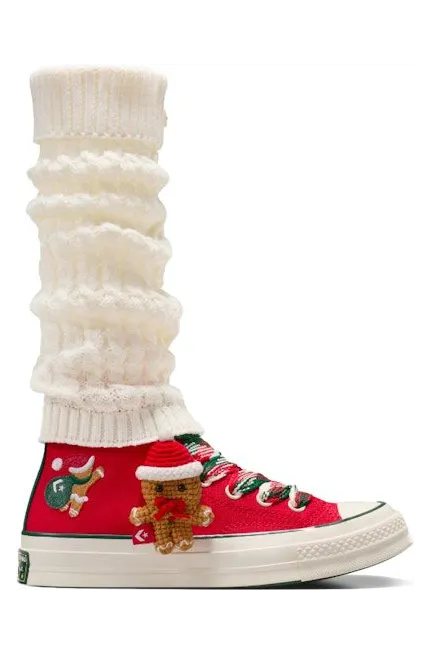 Converse Chuck 70 Hi X-Mas Gingerbread & Knit Sock Red (A12454C)