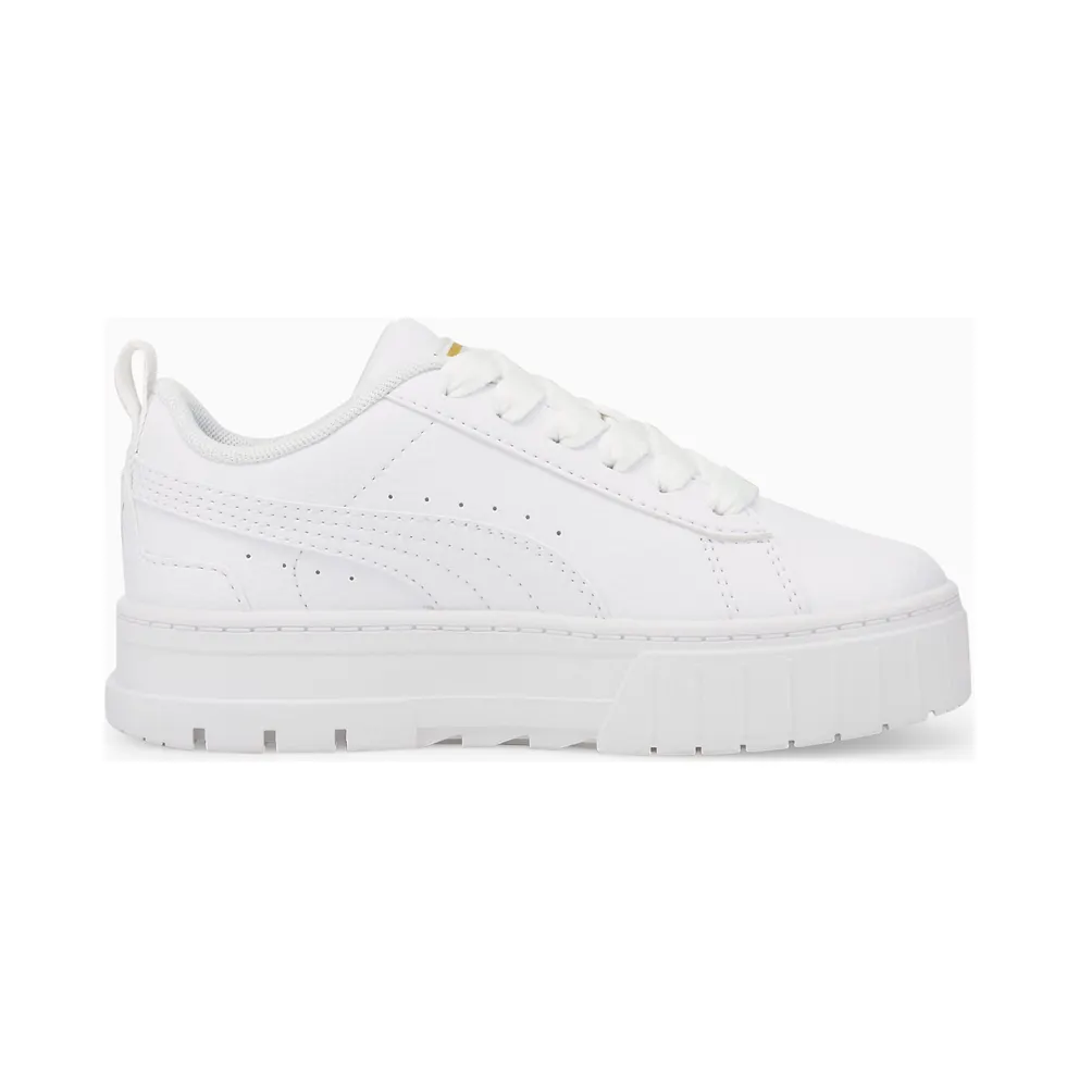 PUMA Mayze Leather Kids’ White/Gold (384528-01)