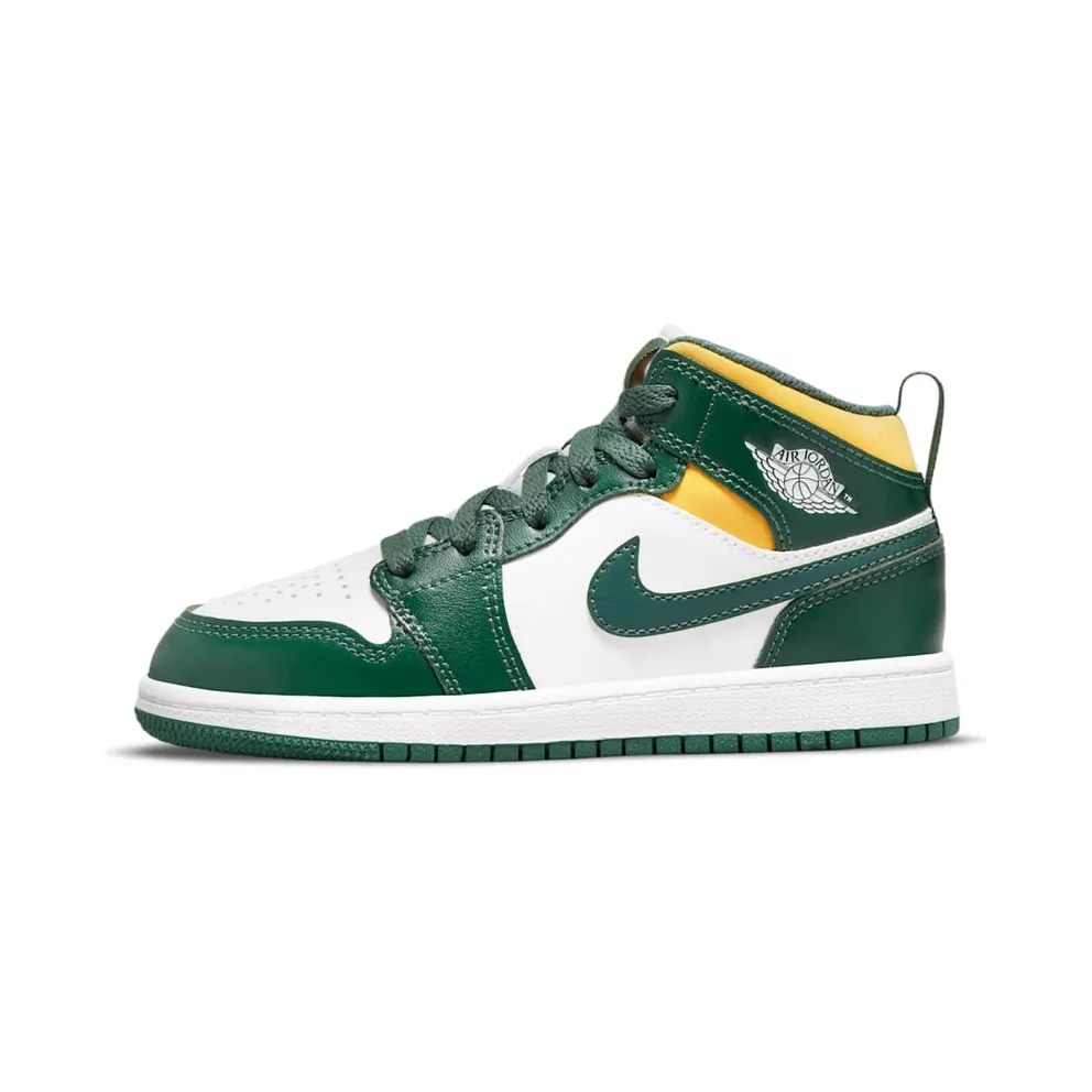 Air Jordan 1 Mid Green Yellow Sonics (PS) (640734-371)