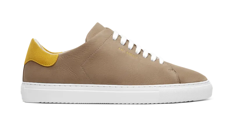 Axel Arigato Clean 90 Sneaker “Taupe,Yellow” (F4625004)