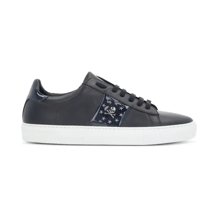 Philipp Plein skull studded low-top “Blue” (MSC1580PLE075N)