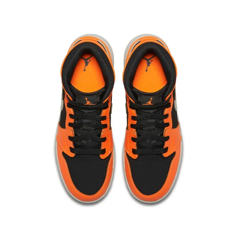 Jordan 1 Mid Black Cone (GS) Black/Cone-Light Bone (554725-062)