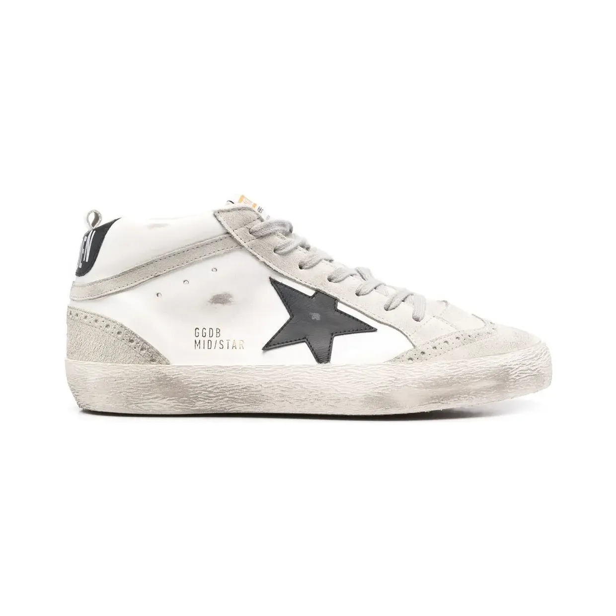 Golden Goose Mid Star met gerafeld effect “White” (GMF00122F001487)