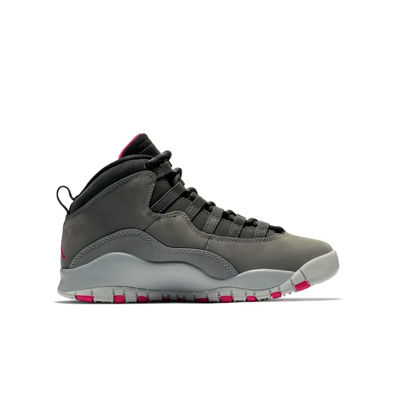 Jordan 10 Retro Rush Pink (GS) Dark Smoke Grey/Rush Pink-Black-Iron Grey (487211-006)