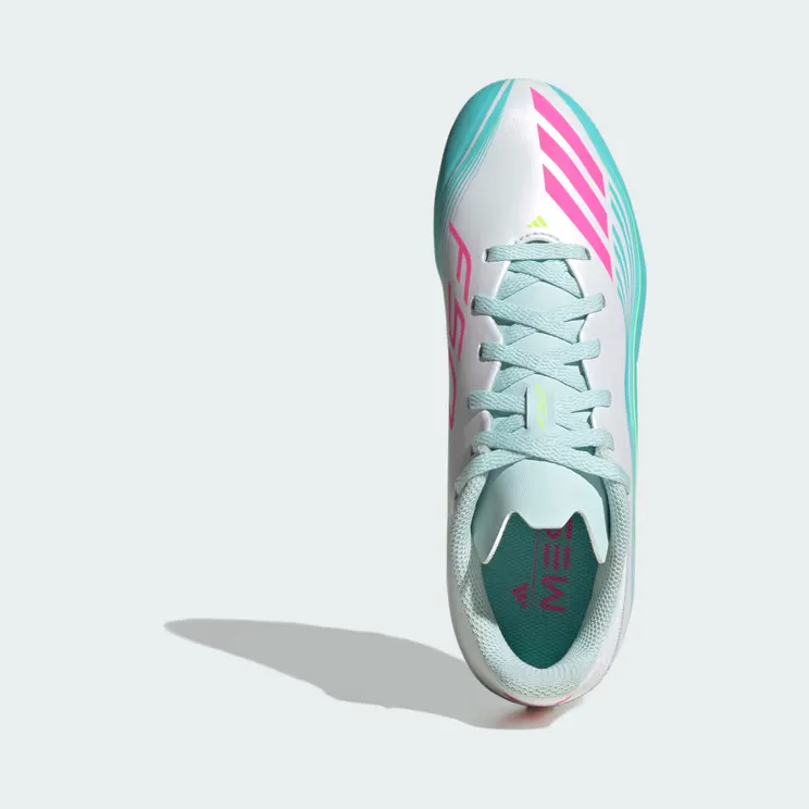 adidas F50 Messi League Firm Ground /multi Ground Football Boots Kids “Cloud White / Lucid Pink / Flash Aqua” (JQ0942)