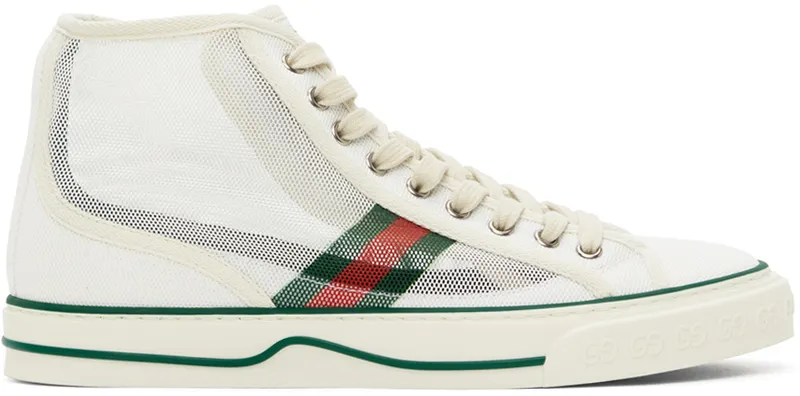 Gucci White Mesh ‘Gucci Tennis 1977’ High-Top (663258 2WB10)
